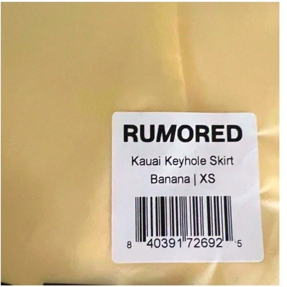 RUMORED Kauai Keyhole Midi Skirt in Banana Yellow XS-Satin - Picture 5 of 7